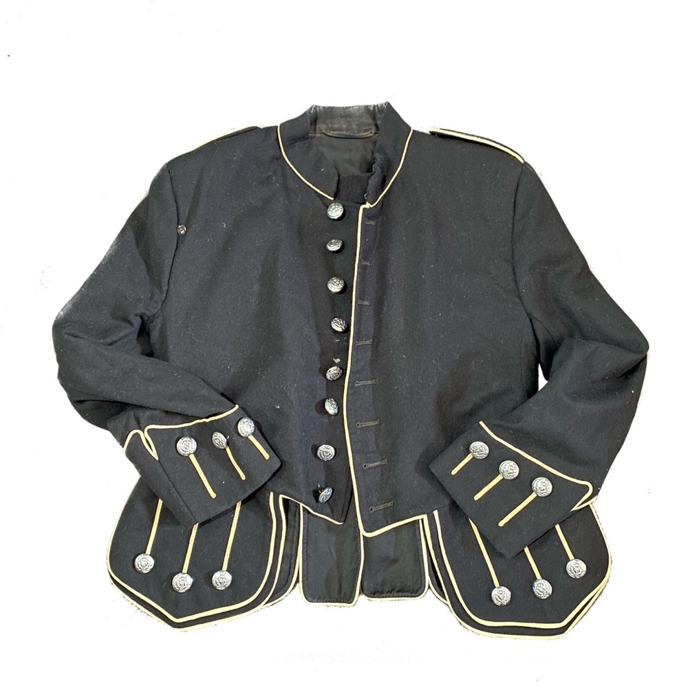 Vintage Custom Military Jacket, Size Medium Men, Black